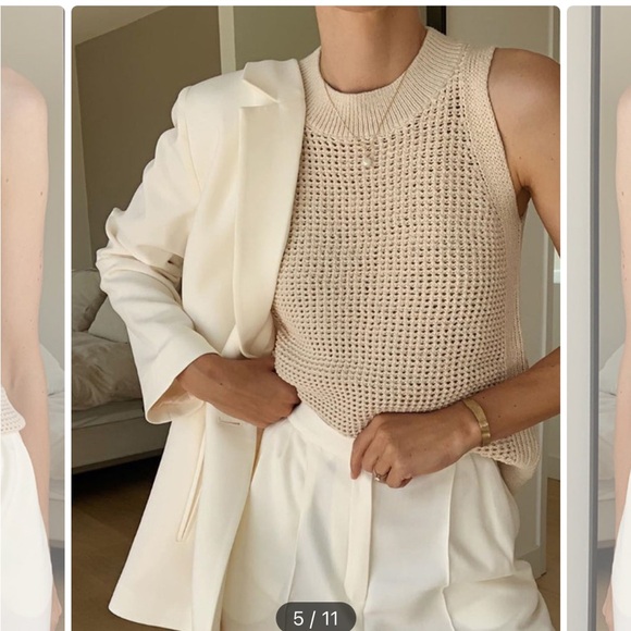 Beige Knit sweater tank top - Picture 5 of 12